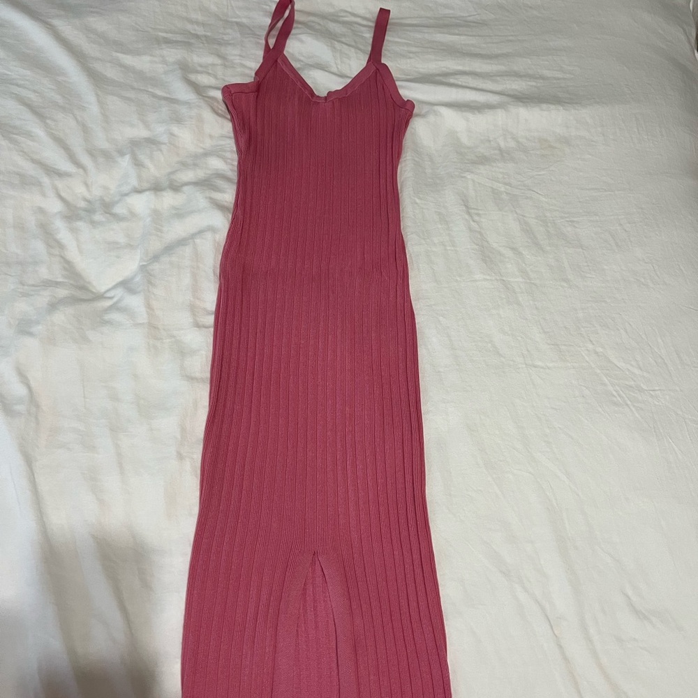 Active USA Ribbed Pink Dress - Picture 2 of 3